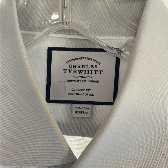 Charles Tyrwhitt Men's Light Gray Dress Shirt Regular 42 16 1/2 Used - Picture 2 of 5